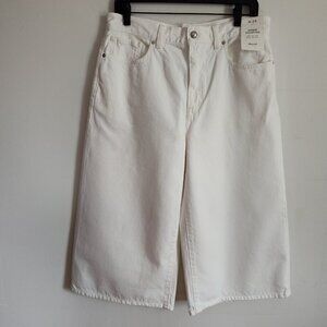 Ladies SZ 29 Madewell Pure White Denim Culottes